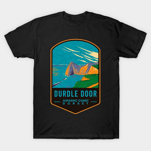 Durdle Door Jurassic Coast Dorset (Back View) T-Shirt by JordanHolmes